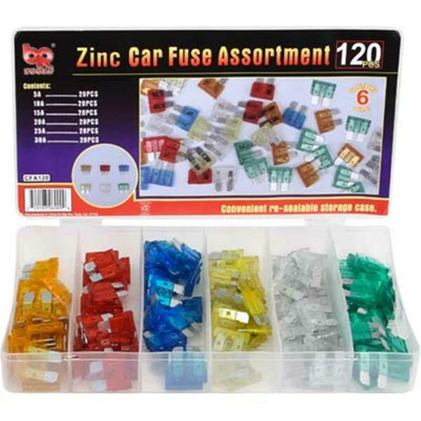 Big Roc Tools Car Fuse Assortment Mini Type, 2 x 9 in., 120PK CFA120